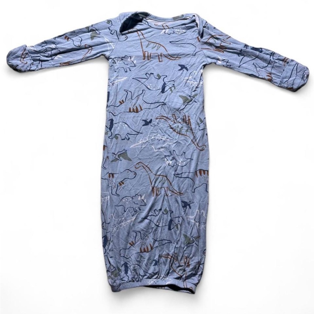baby sleep gown with a dinosaur print
